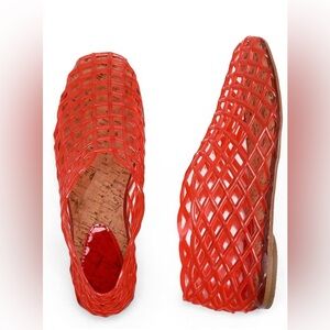 Red Jelly Mesh Ballet Flats Size 8.5